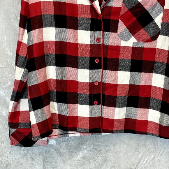 NORDSTROM Women's Red Chili August Check 2-Piece Button-Front Pull-on Pajama Set - Picture 6 of 14